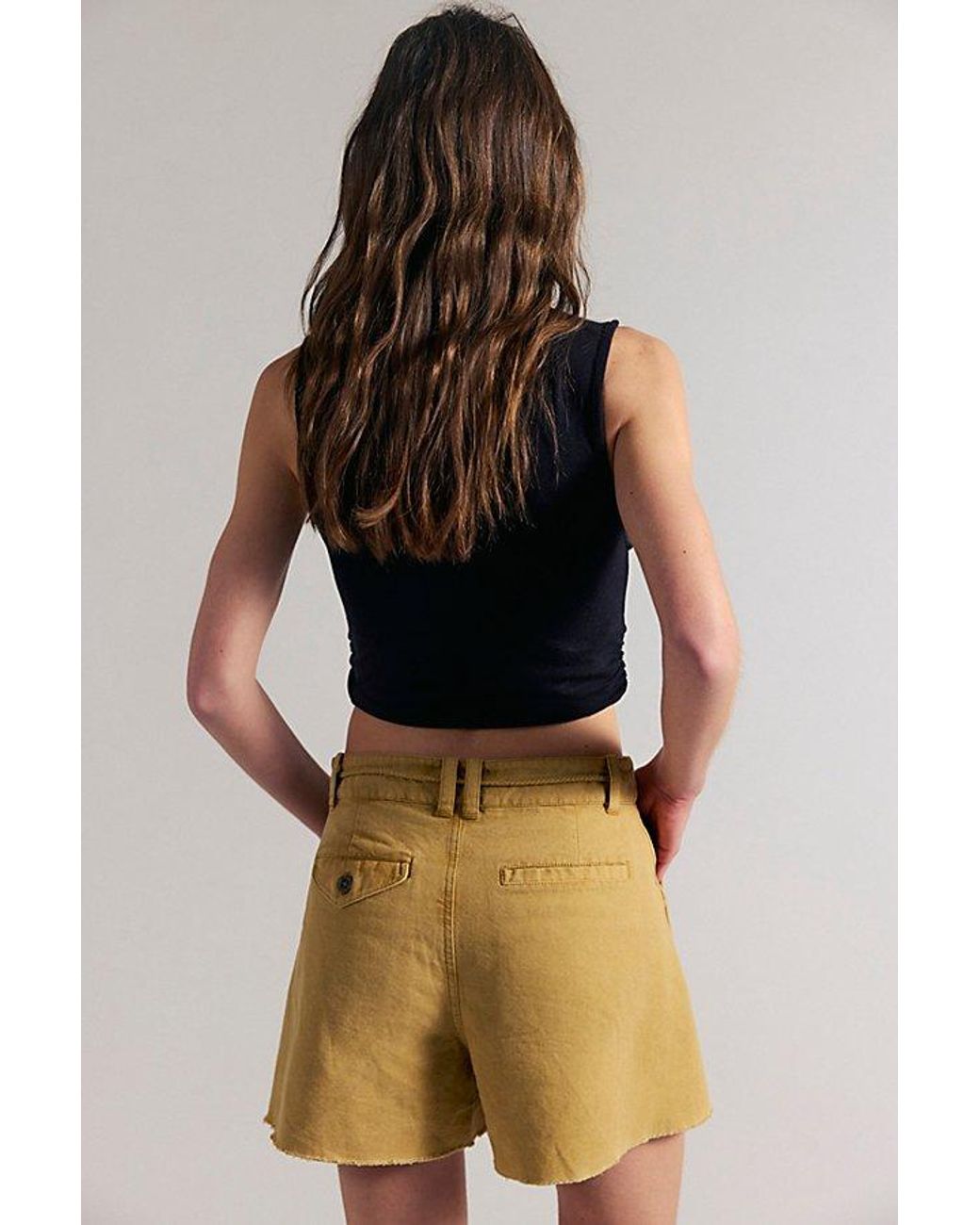 Free People Black Camped Out Cotton-Canvas Shorts