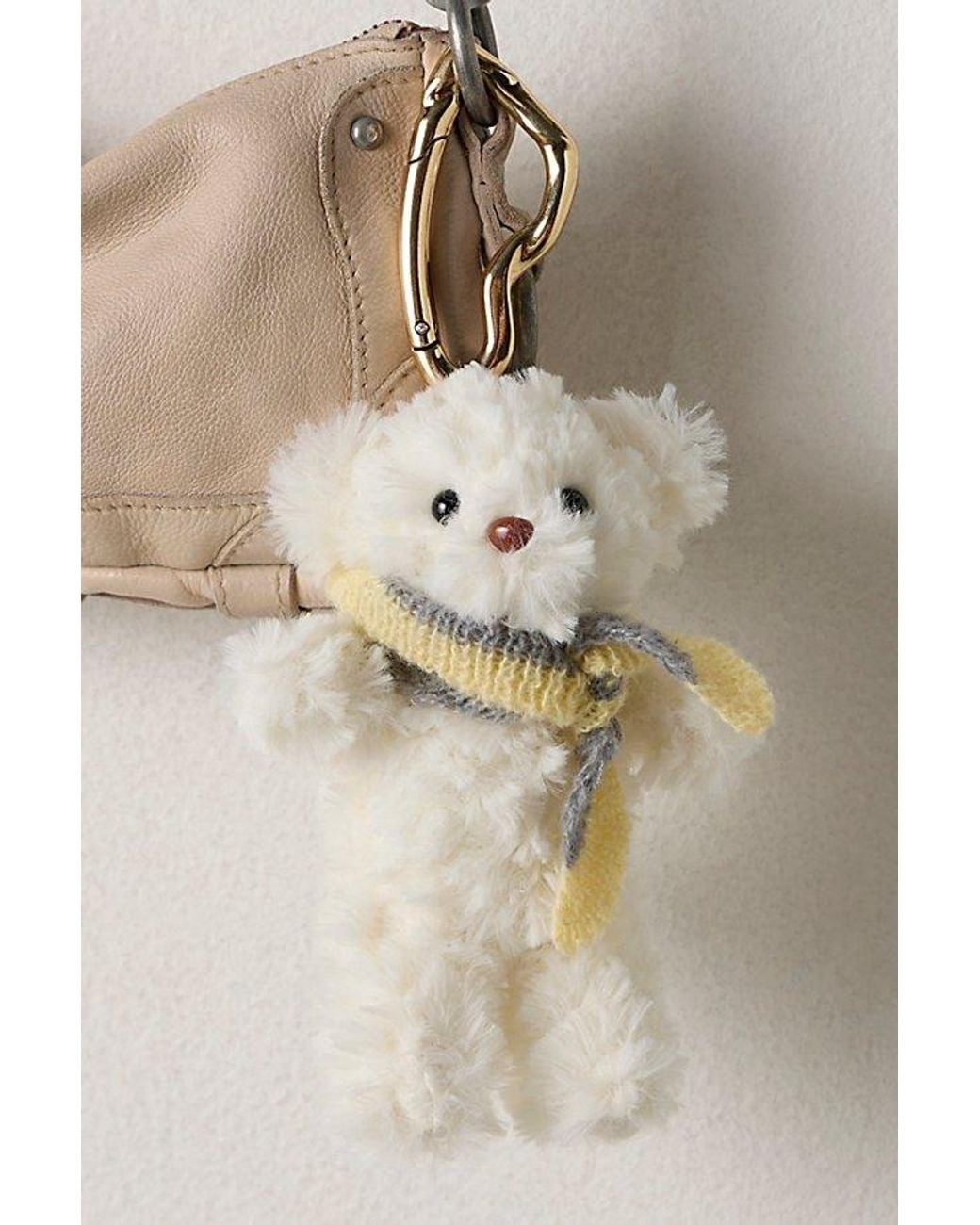 Free People Natural Fuzzy Bear Bag Charm