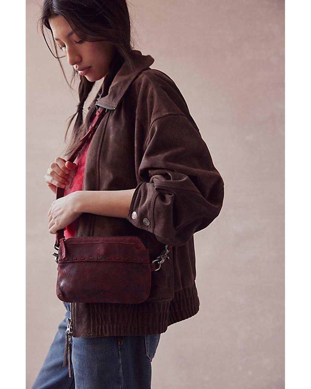 Free People Red Houston Belt Bag