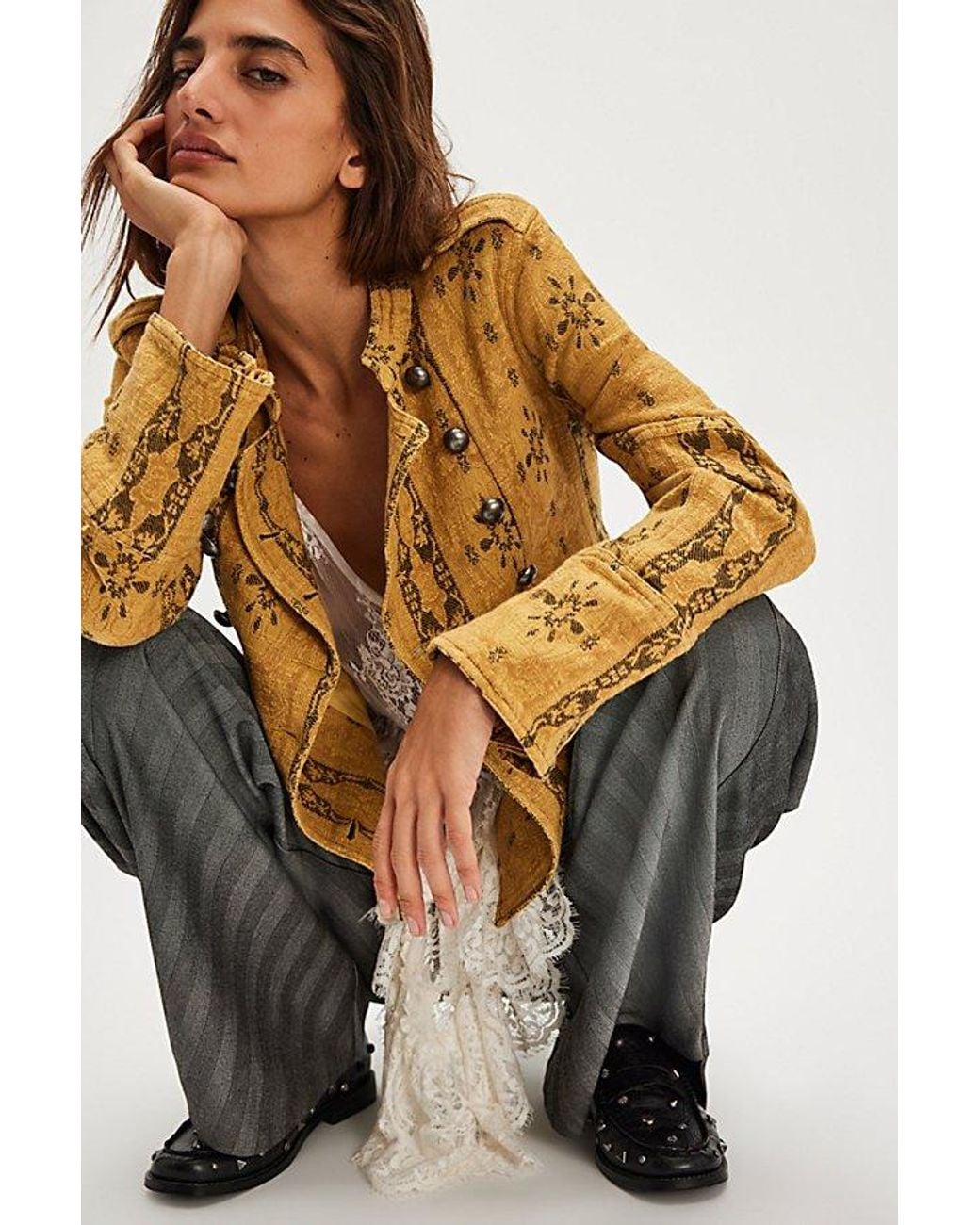 Free People Multicolor Lotty Jacquard Band Jacket