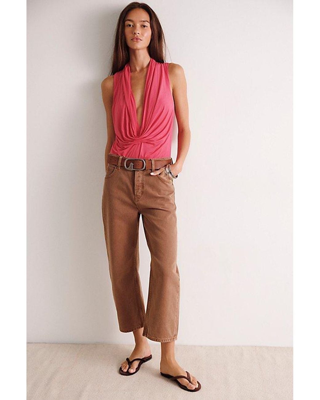 Intimately By Free People Pink We'Re Going Out Bodysuit By