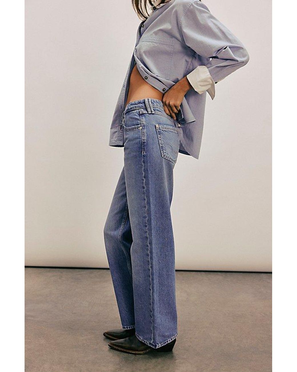 Free People Blue We The Free Tennessee Low-Rise Boyfriend Jeans