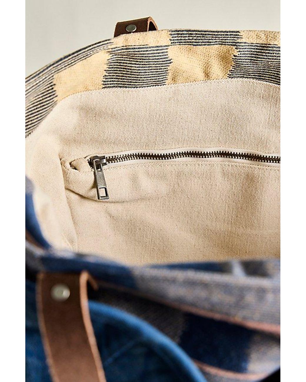 Free People Natural Patchwork Tote Bag