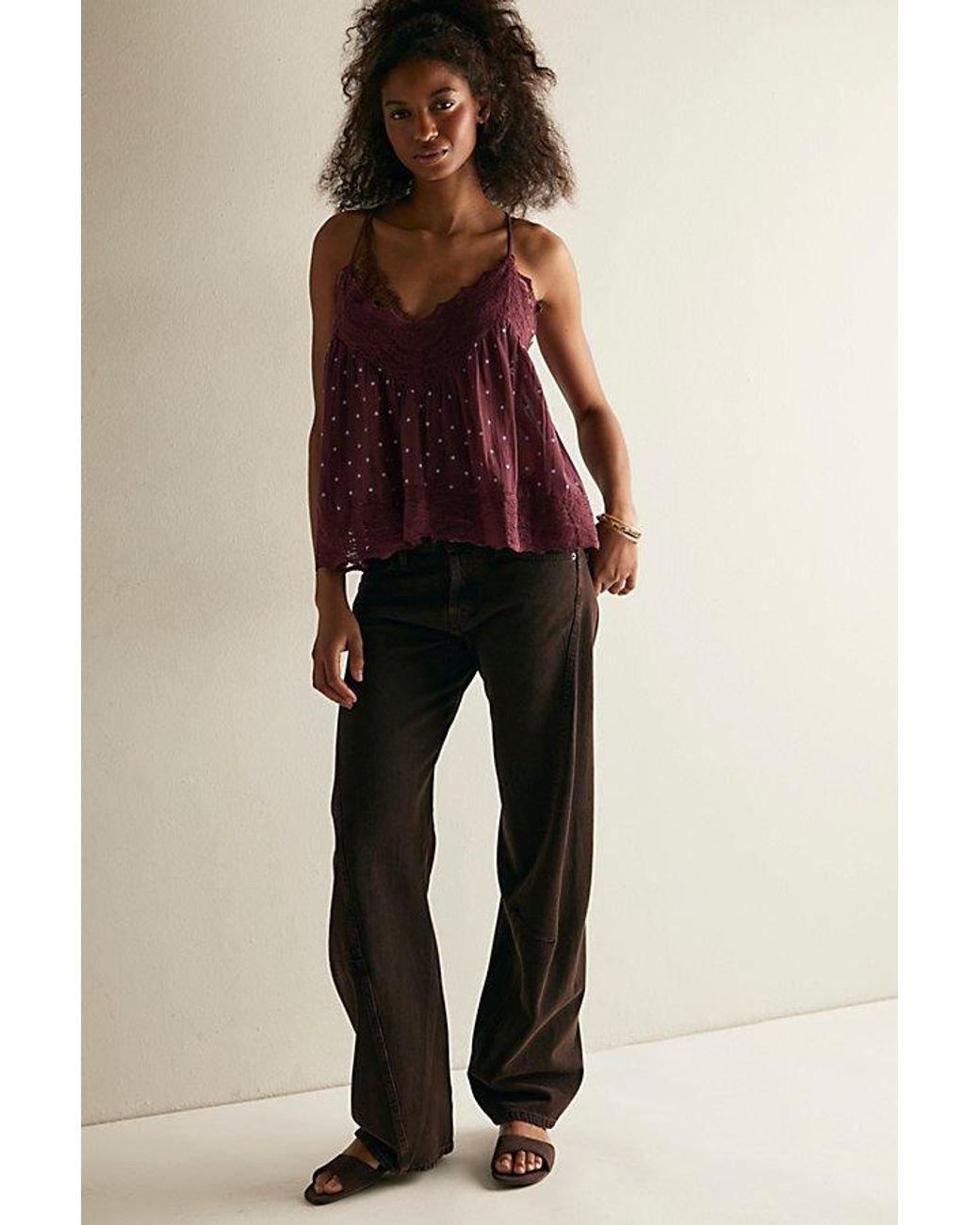 Intimately By Free People Red Fiona Printed Cami By