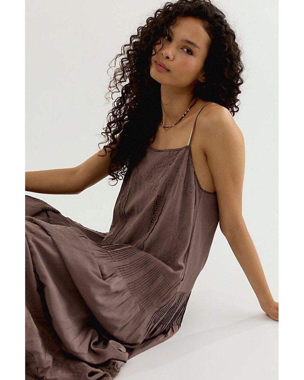 Free People Brown Solana Midi Dress