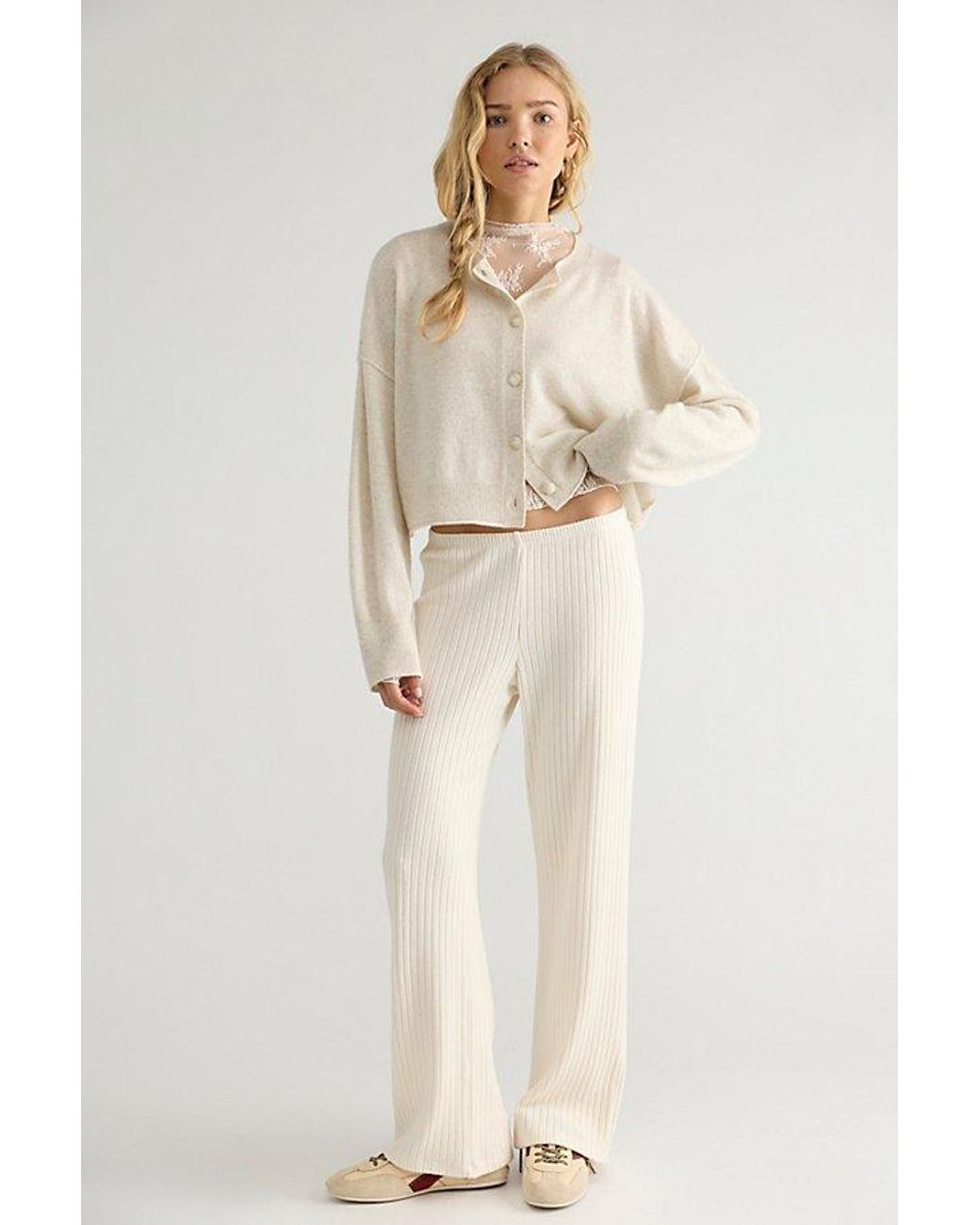 DONNI. Natural The Sweater Rib Simple Pants