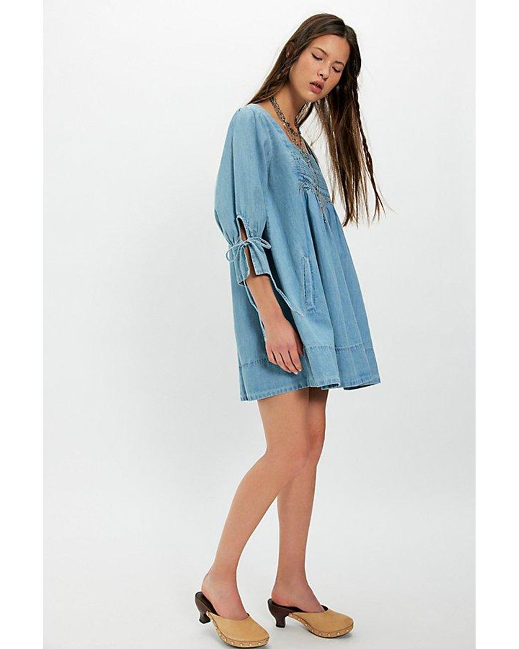 red linen dress Slouch Pocket Dress