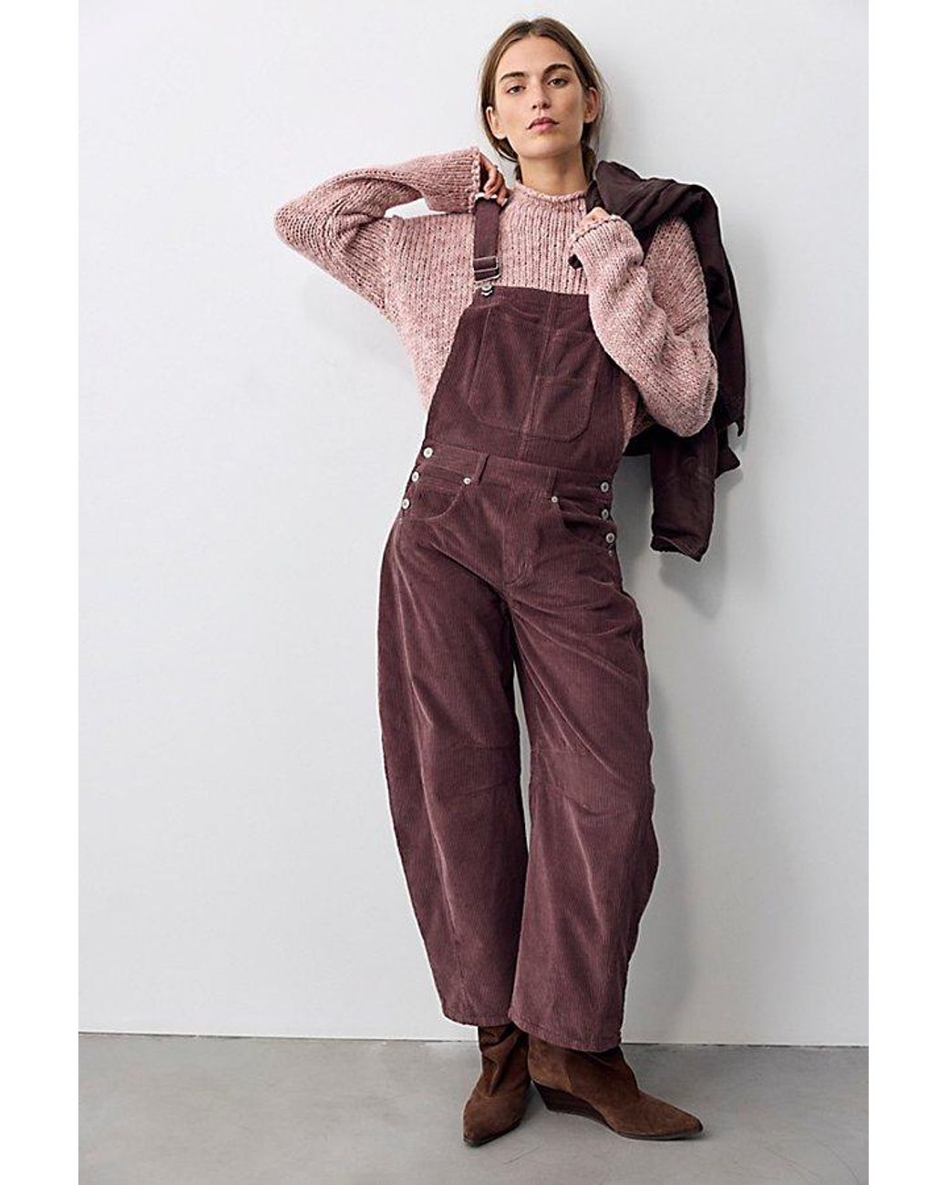 Free People Multicolor Good Luck Cord Overalls