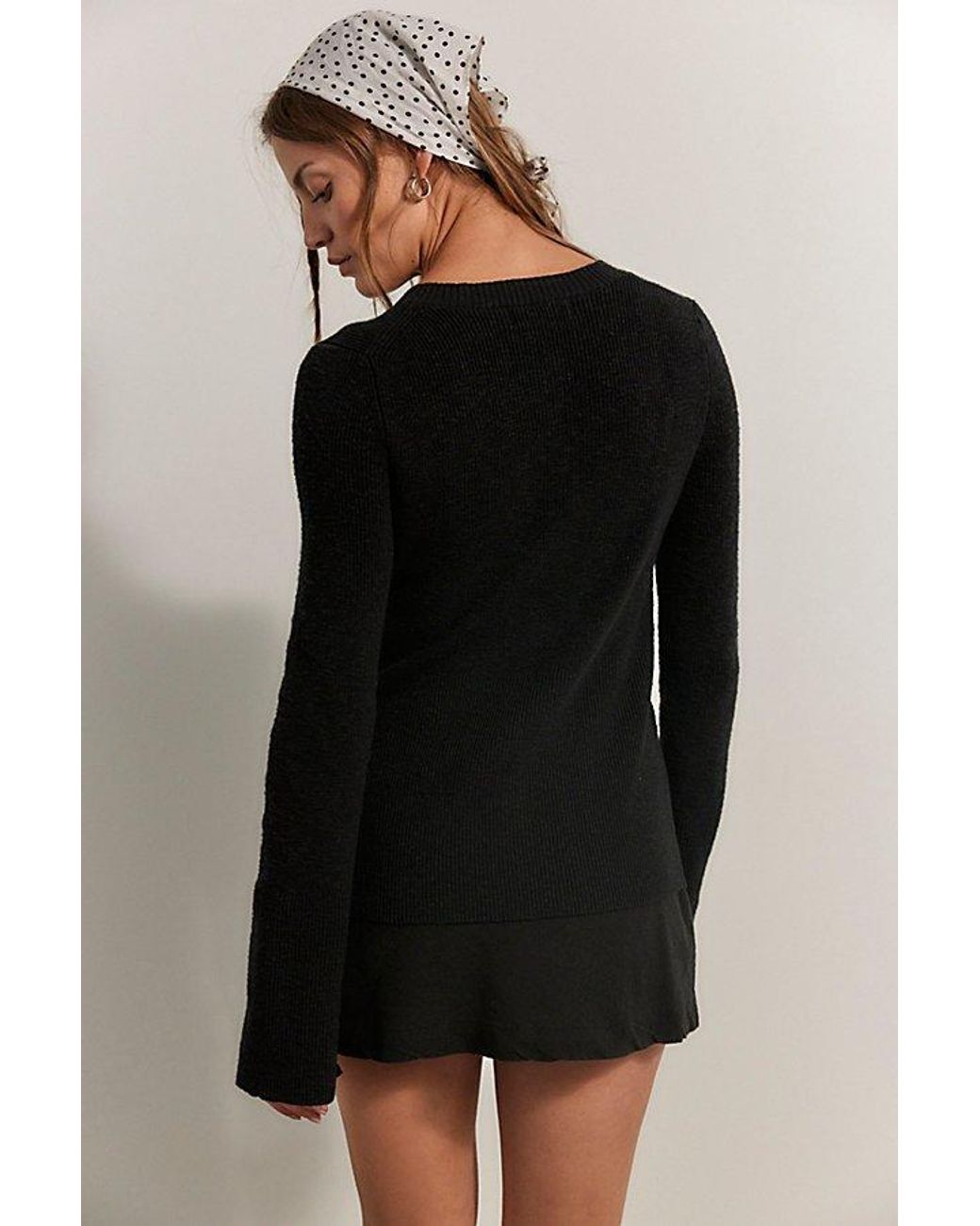 Free People Black Lift Me Up Cardi