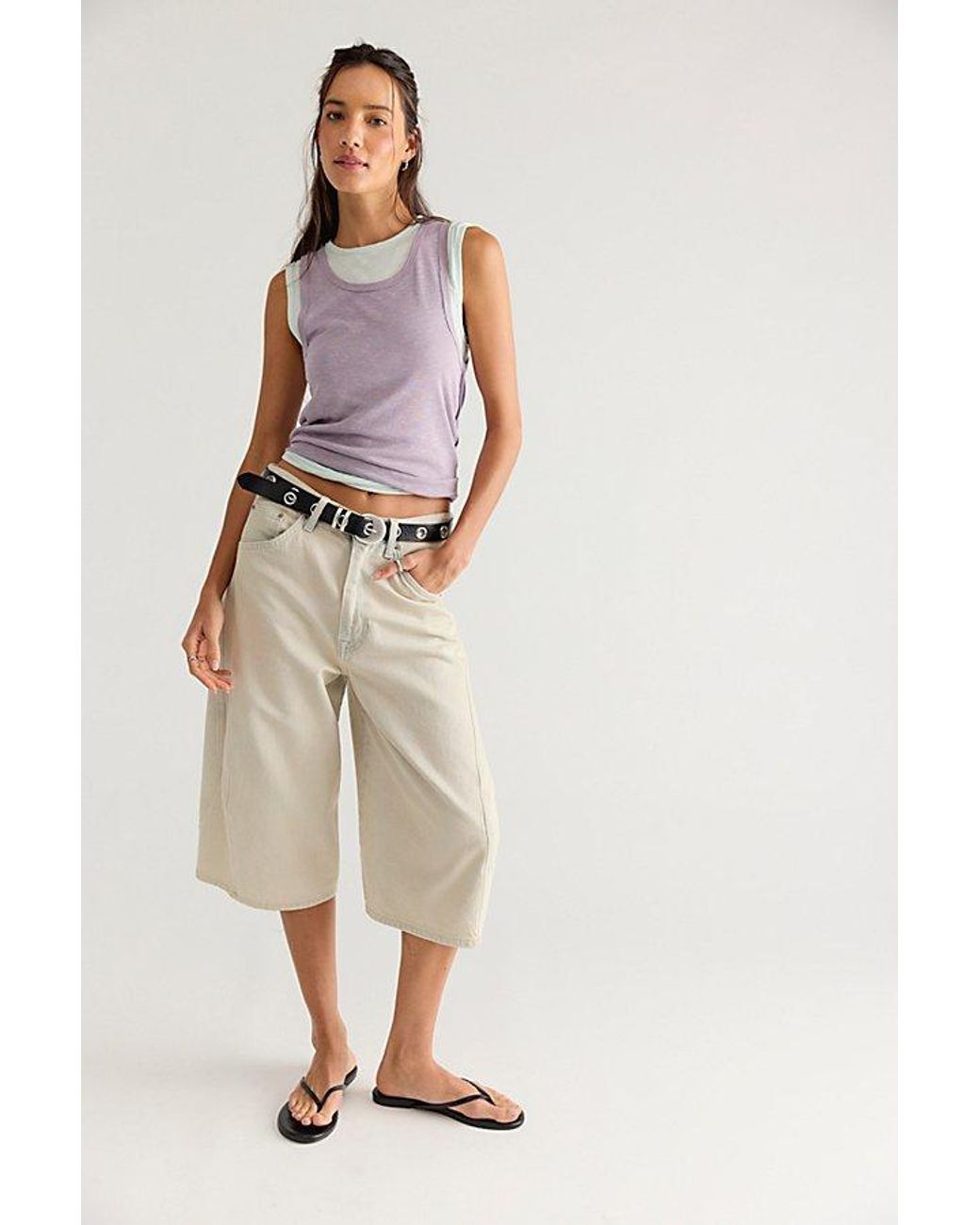 Free People Purple Tinsley Twofer Short-Sleeve Top