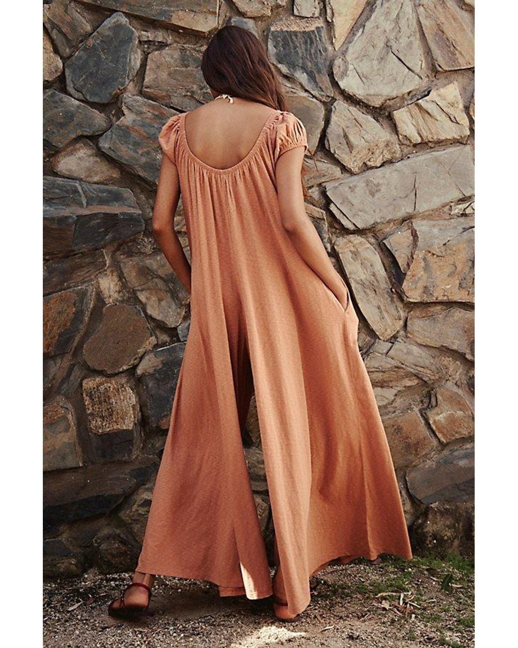 free-est Brown Amory One-Piece Jumpsuit By