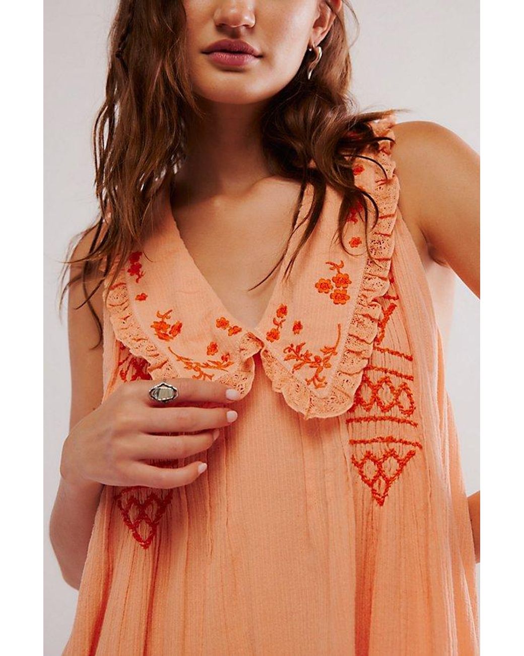 free people orange embroidered dress Free People Dresses | Nwt Free People Tunic Dress | Color: Orange | Size: 0