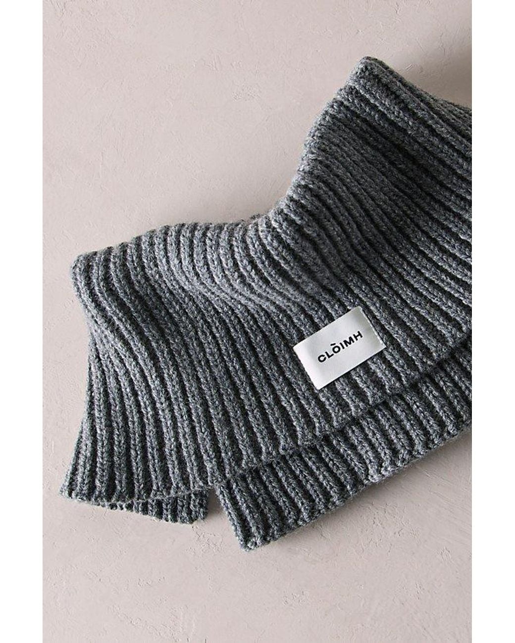 CLÒIMH Gray Wool Folded Neck Warmer
