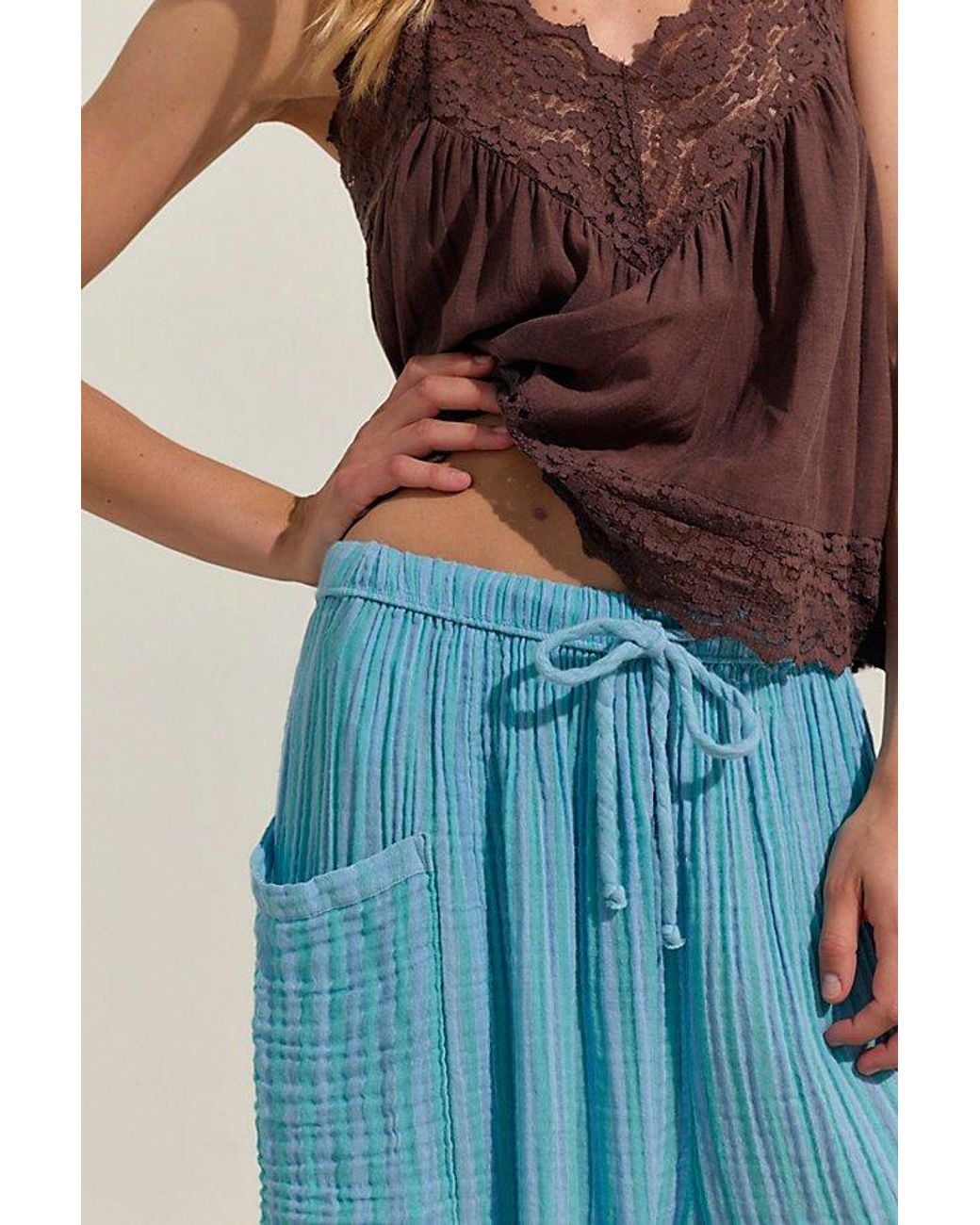 free-est Blue Quinn Striped Pants By