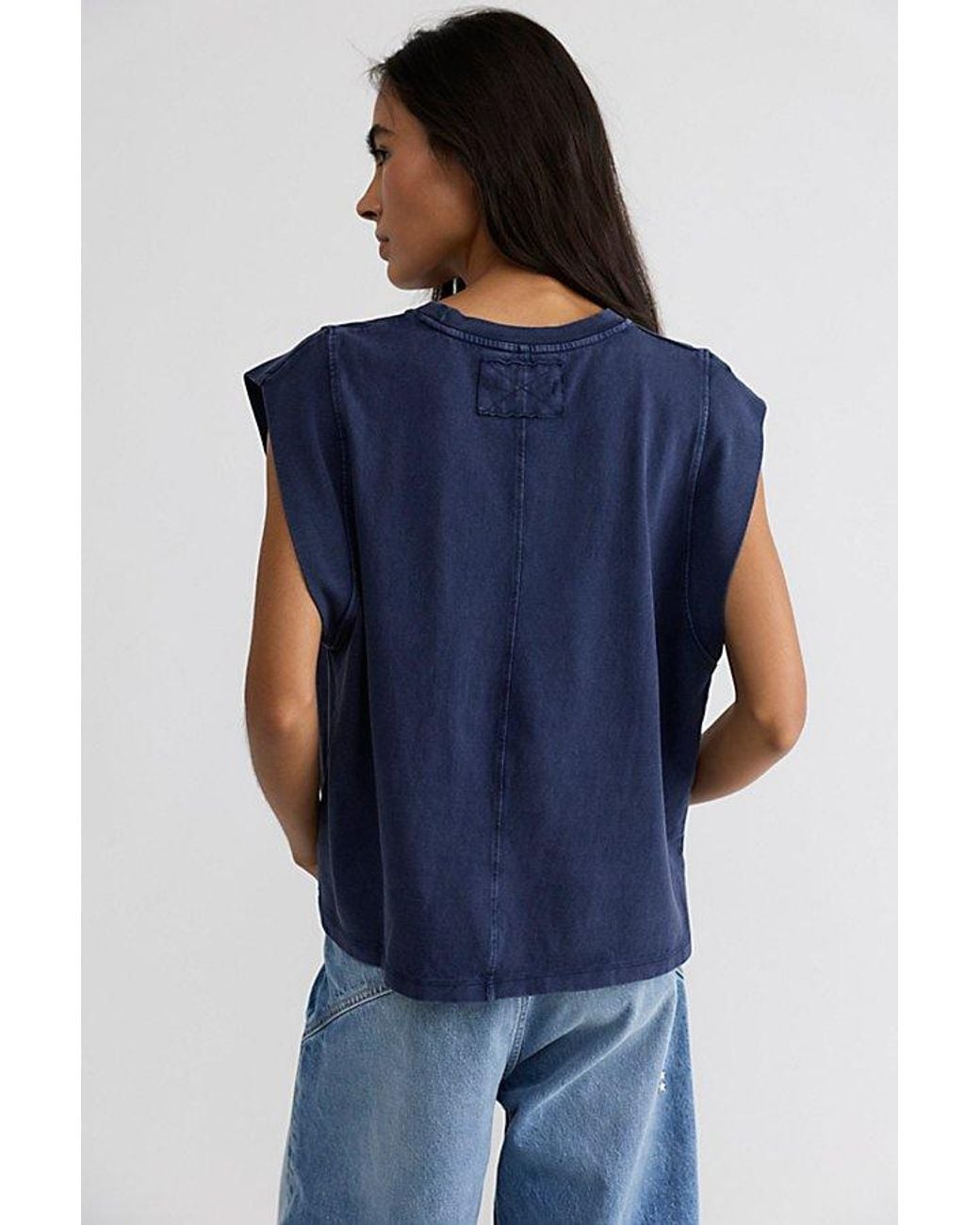 Free People Blue We The Free Atlas Muscle Tee