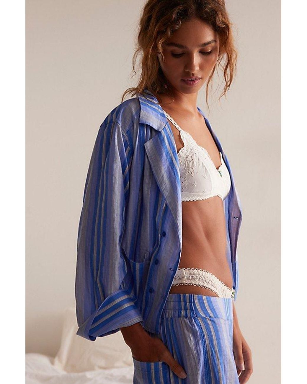 Intimately By Free People Blue Weekend Away Pj Set By