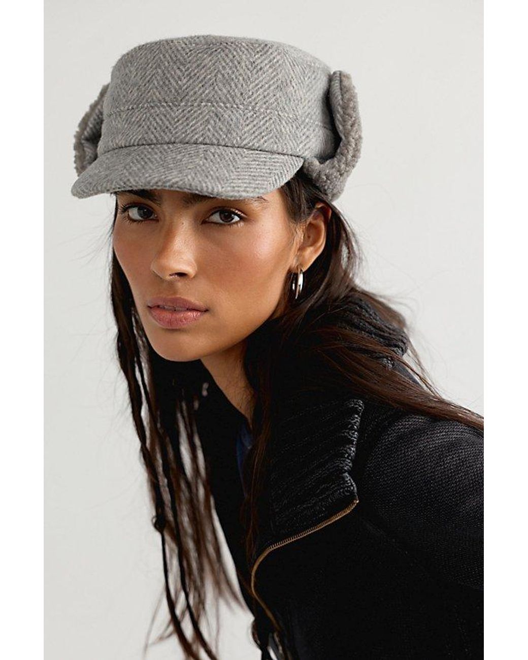Free People Black Cozy Convertible Cadet Hat