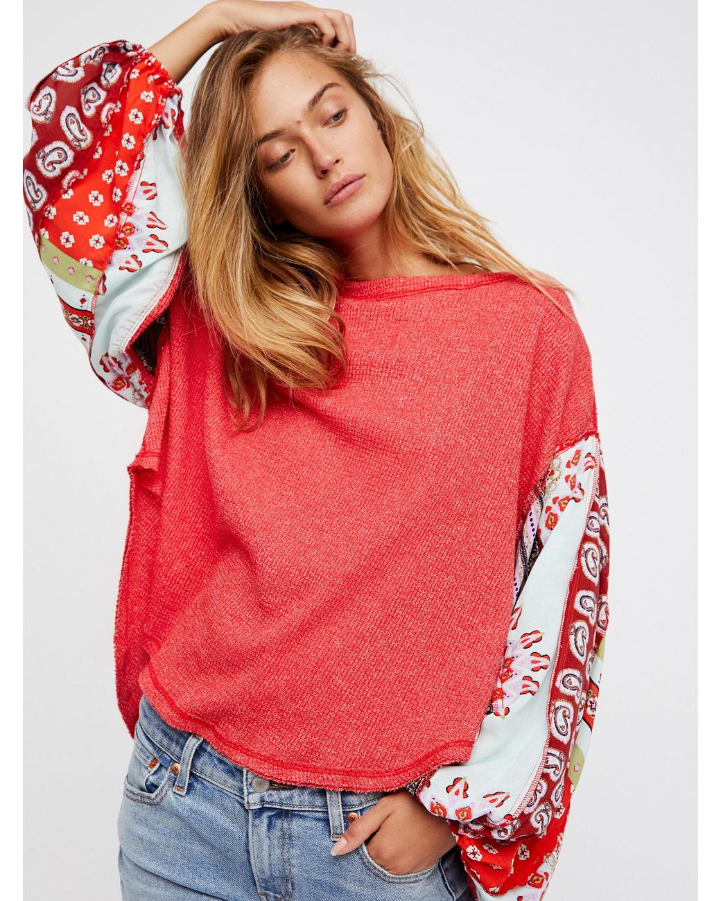 Free People We The Free Blossom Thermal in Red | Lyst