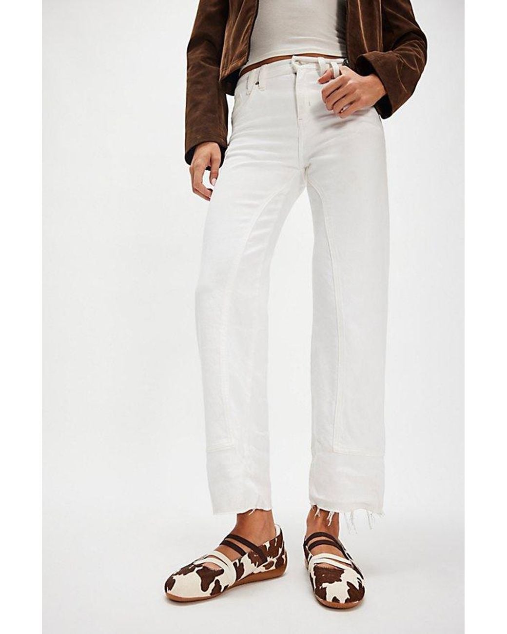 Free People White Puma Speedcat Cow Ballet Sneakers
