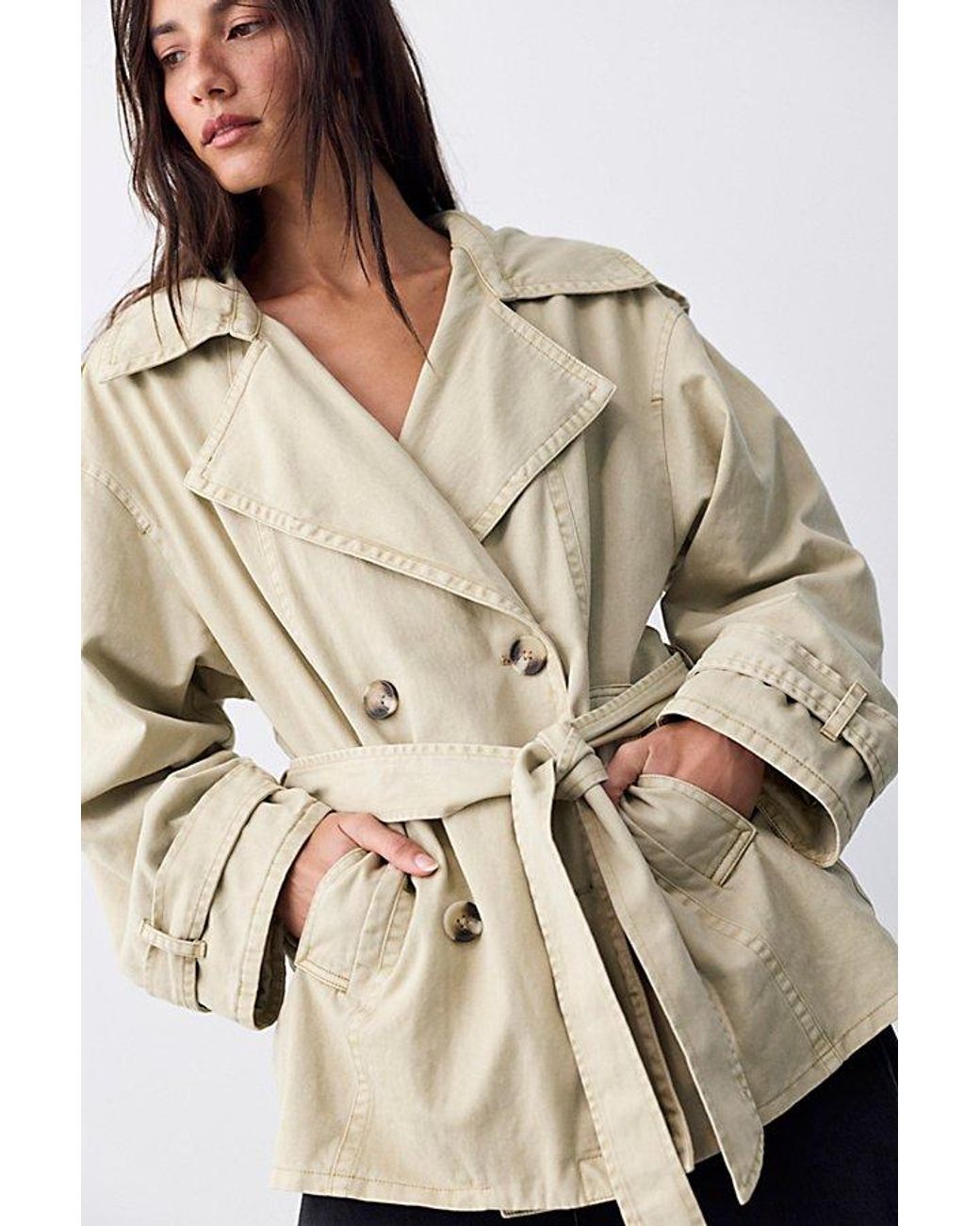 Free People Natural We The Free Lantern Hooded Trench