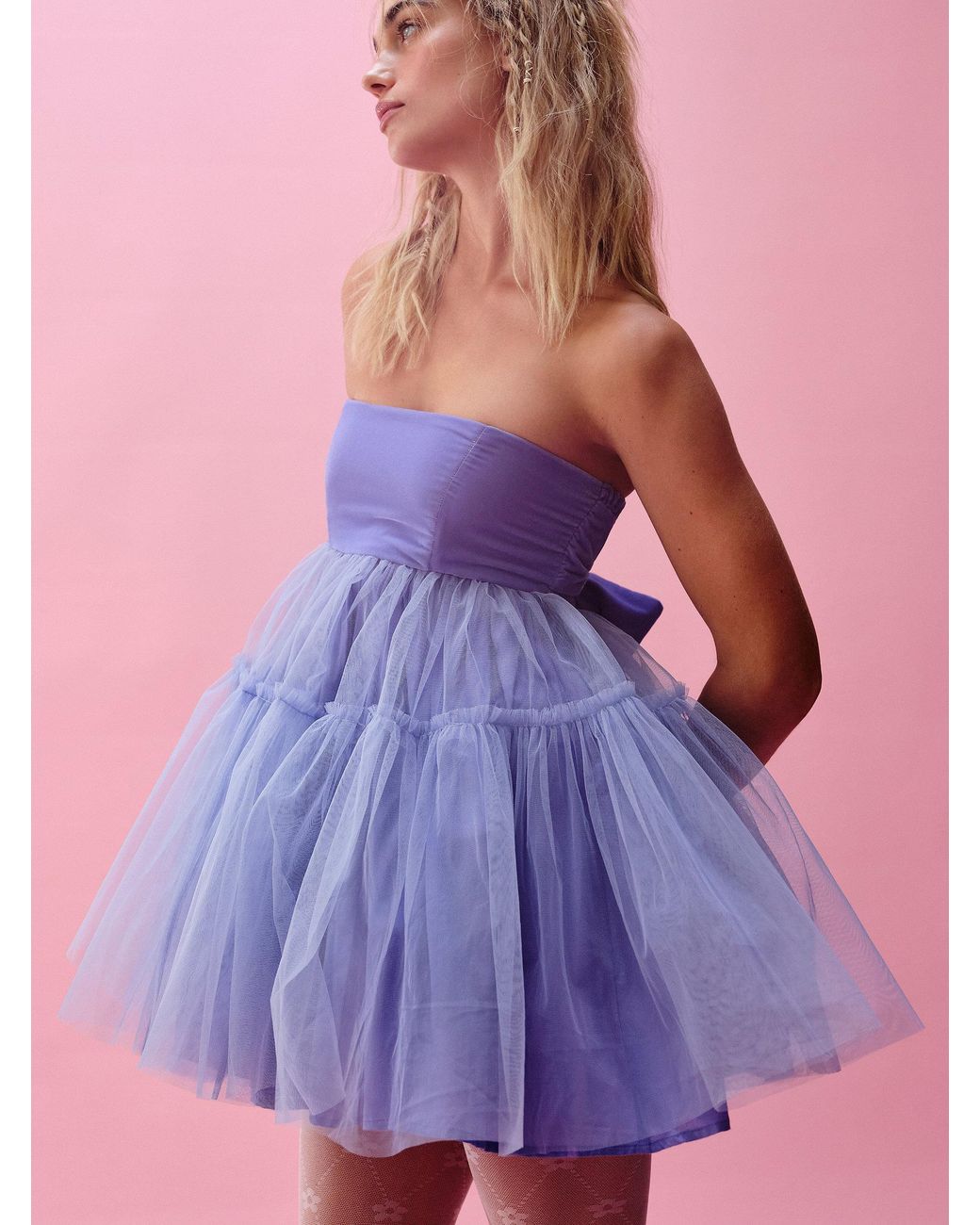 Free People Theo Puff Dress in Purple Lyst Free People Theo Puff Dress in Purple Lyst