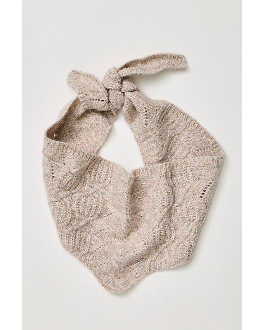 Free People Natural Cozy Cable Triangle Scarf