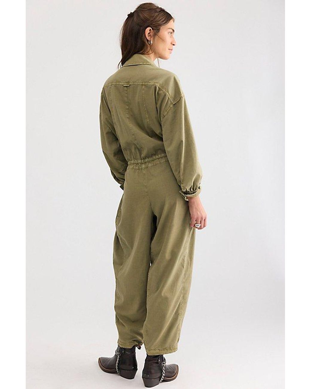 Free People Green Take Me Away Jumpsuit