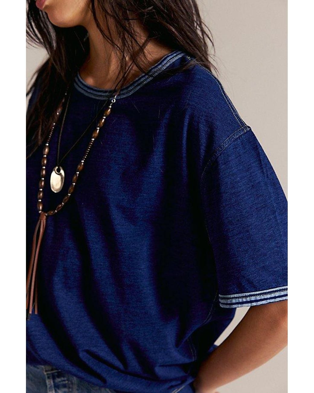 Free People Blue Bad Habit Tee