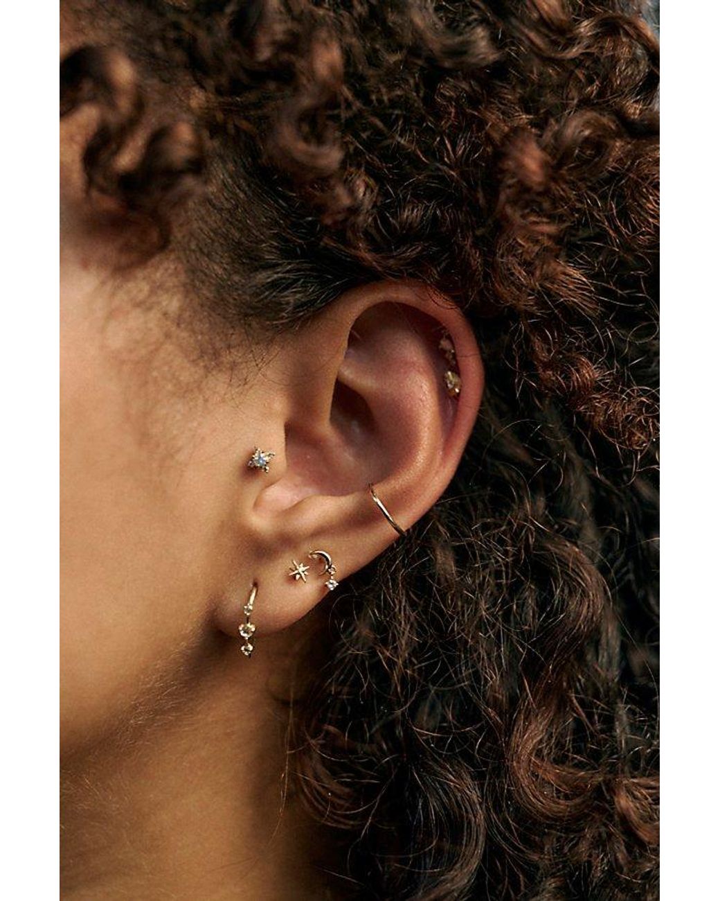 Local Eclectic Brown Ombre Ear Hugger Earrings