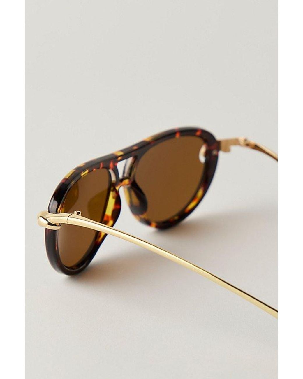 Free People Brown Solline Aviator Sunglasses