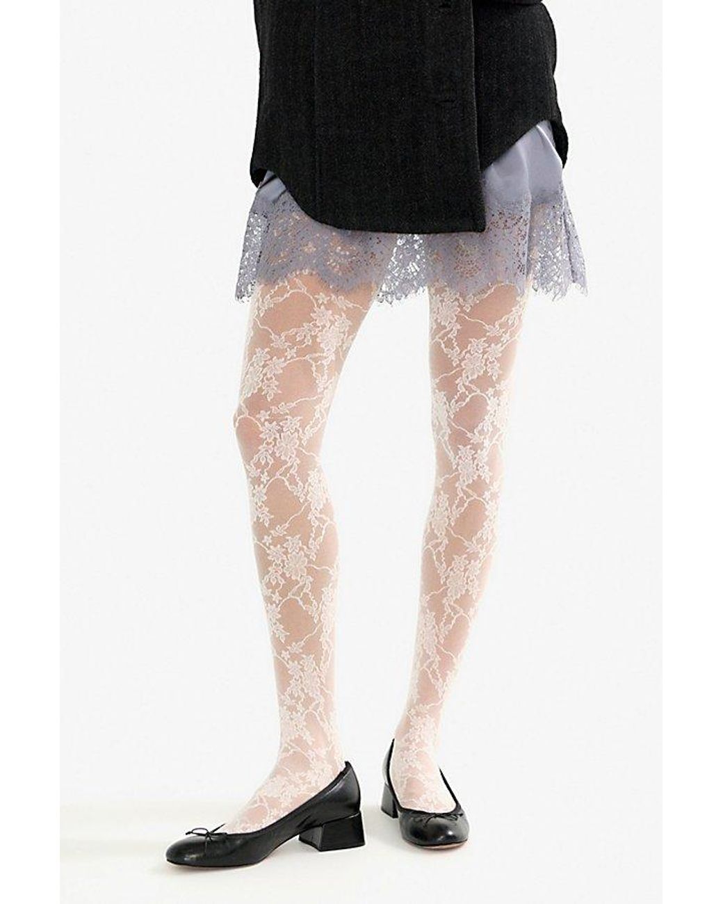 Swedish Stockings Blue X Free People Lena Lace Tights
