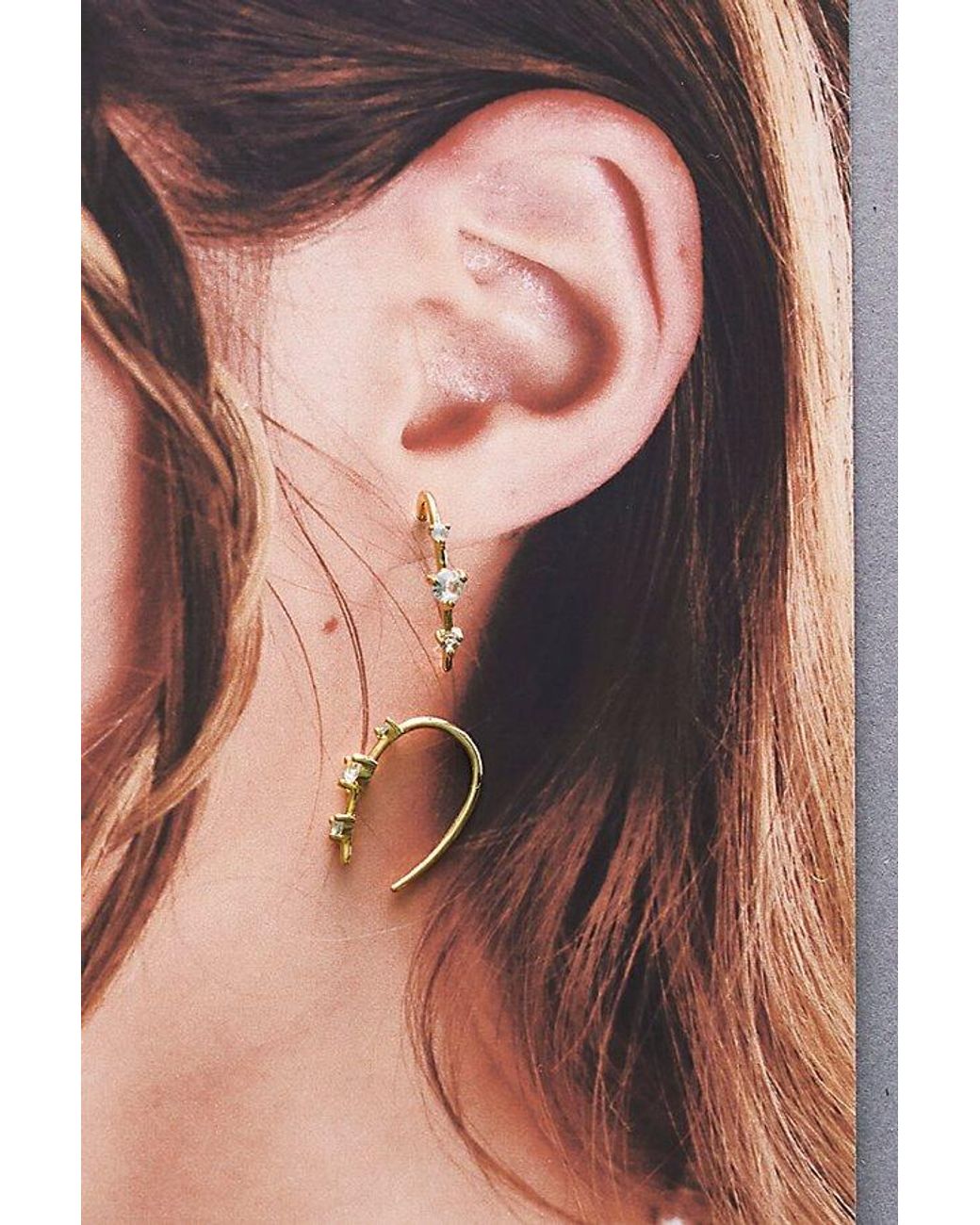 Local Eclectic Brown Ombre Ear Hugger Earrings