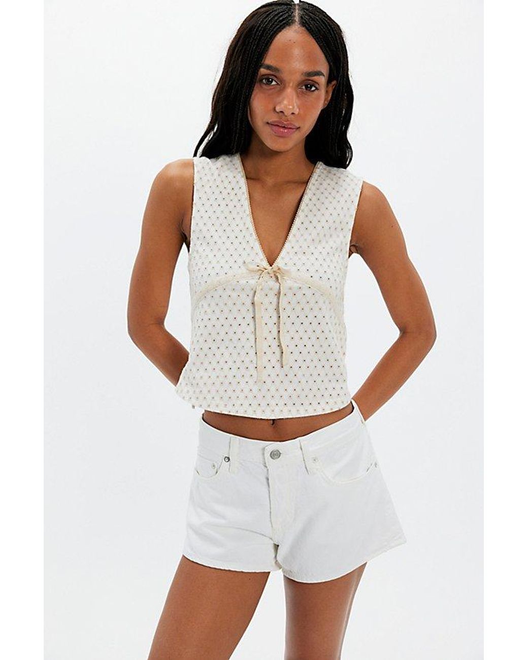 Free People White Good Graces Top