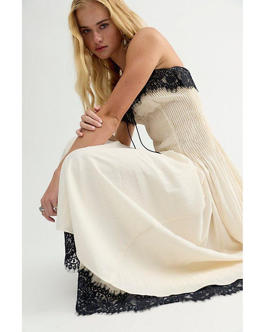 Free People White Aurora Midi Dress