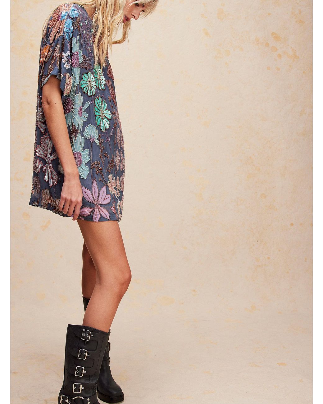 Free People Jewel Mini Dress in Natural Lyst