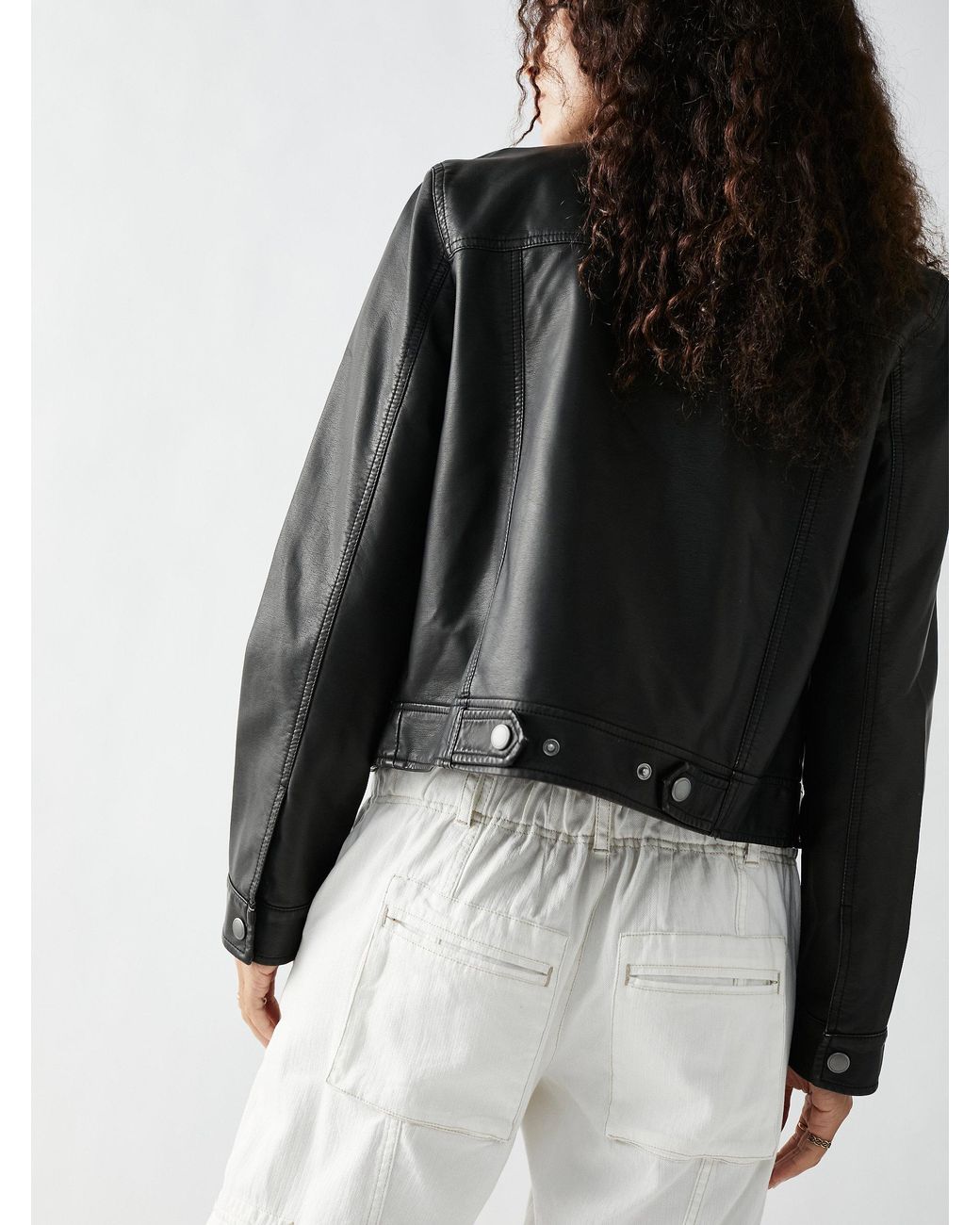 Free people shrunken moto cheap jacket