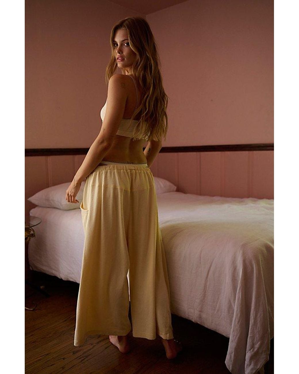 Intimately By Free People Brown Staycation Terry Harem Lounge Pants By