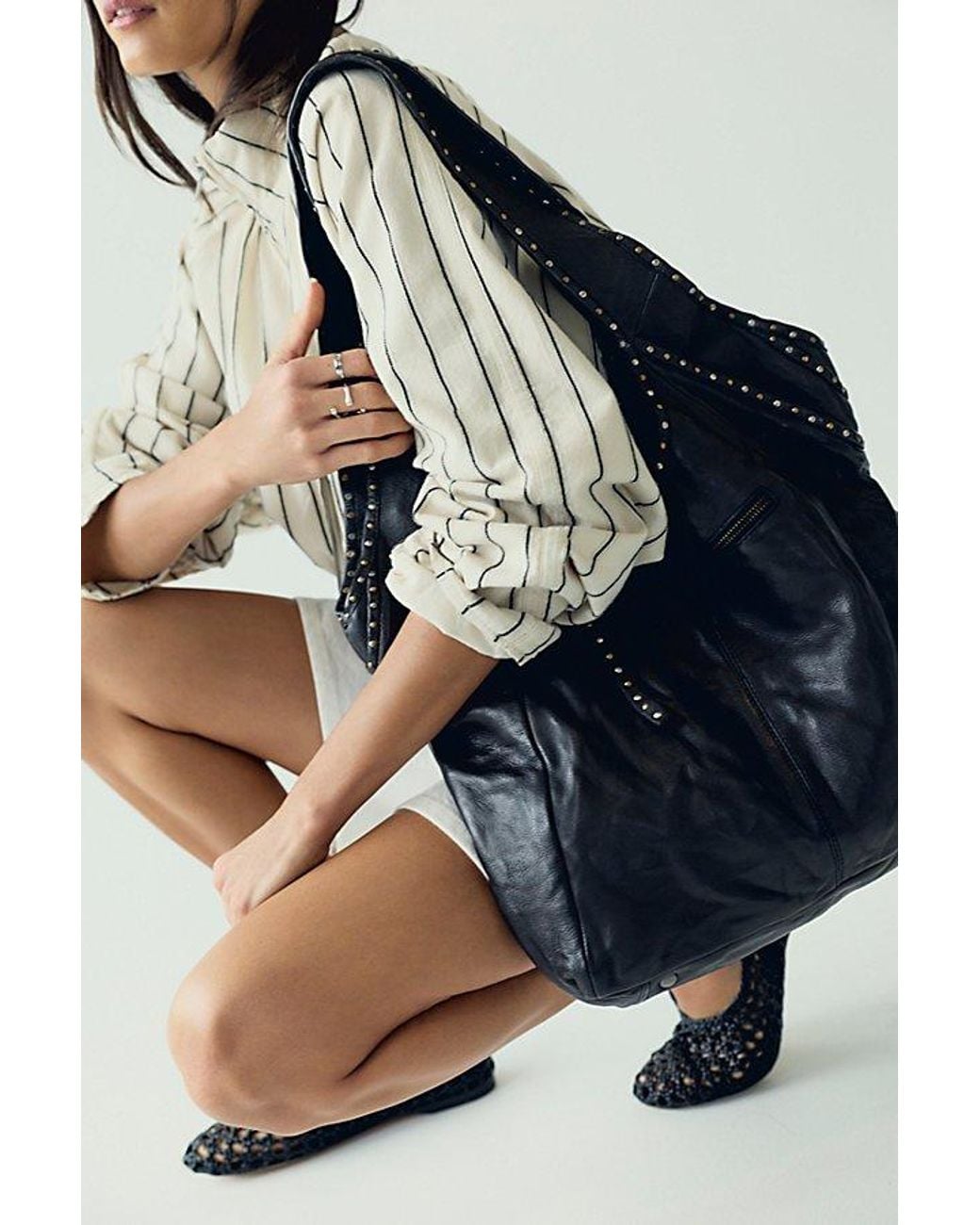 Free People Blue Sawyer Stud Tote