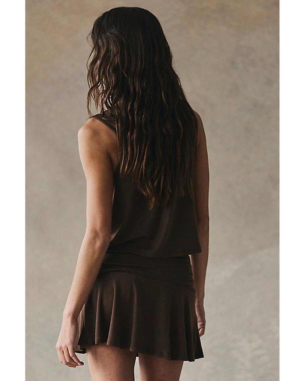 Free People Good Feels Mini Skirt Set in Brown | Lyst