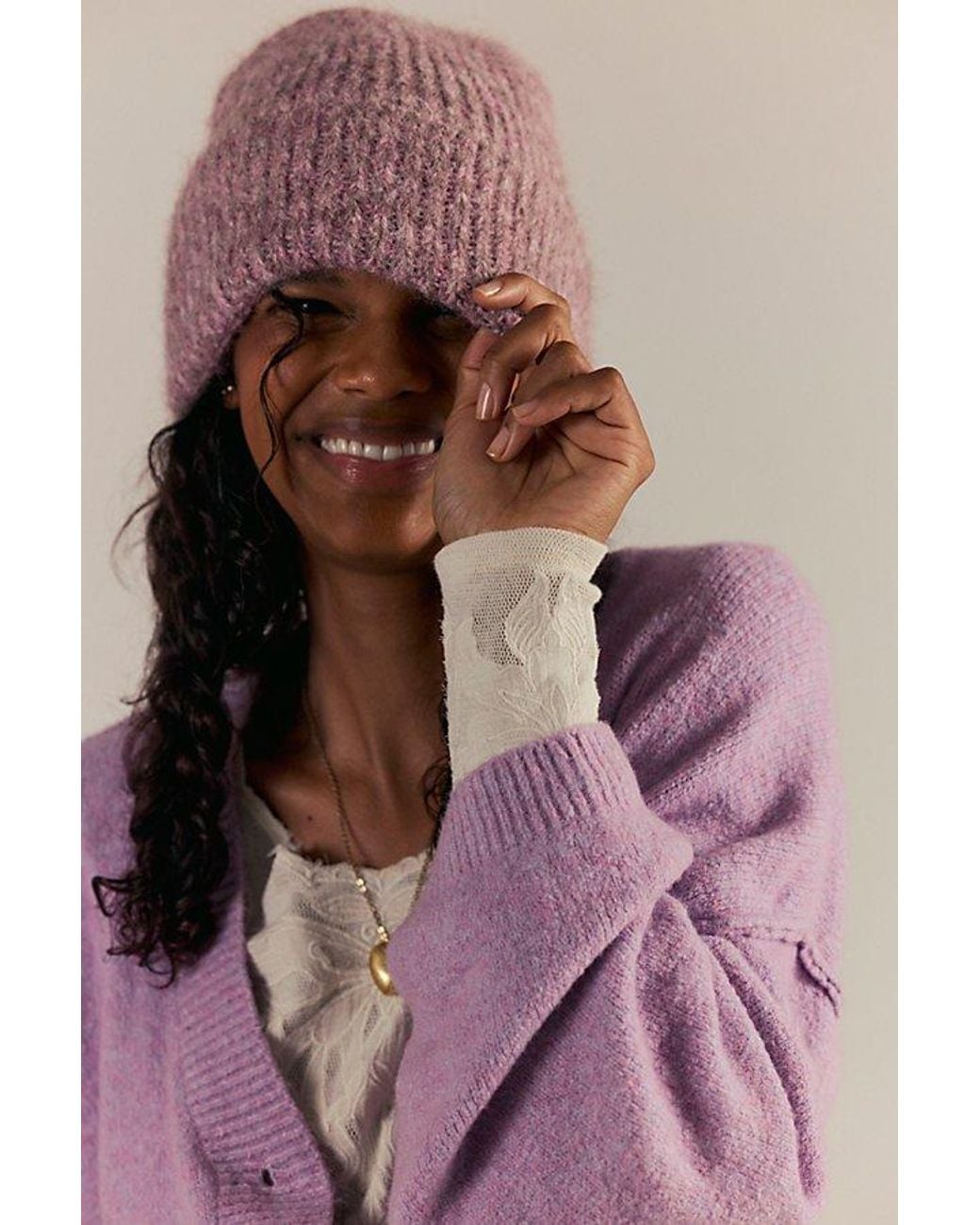 Free People Pink Frostline Beanie