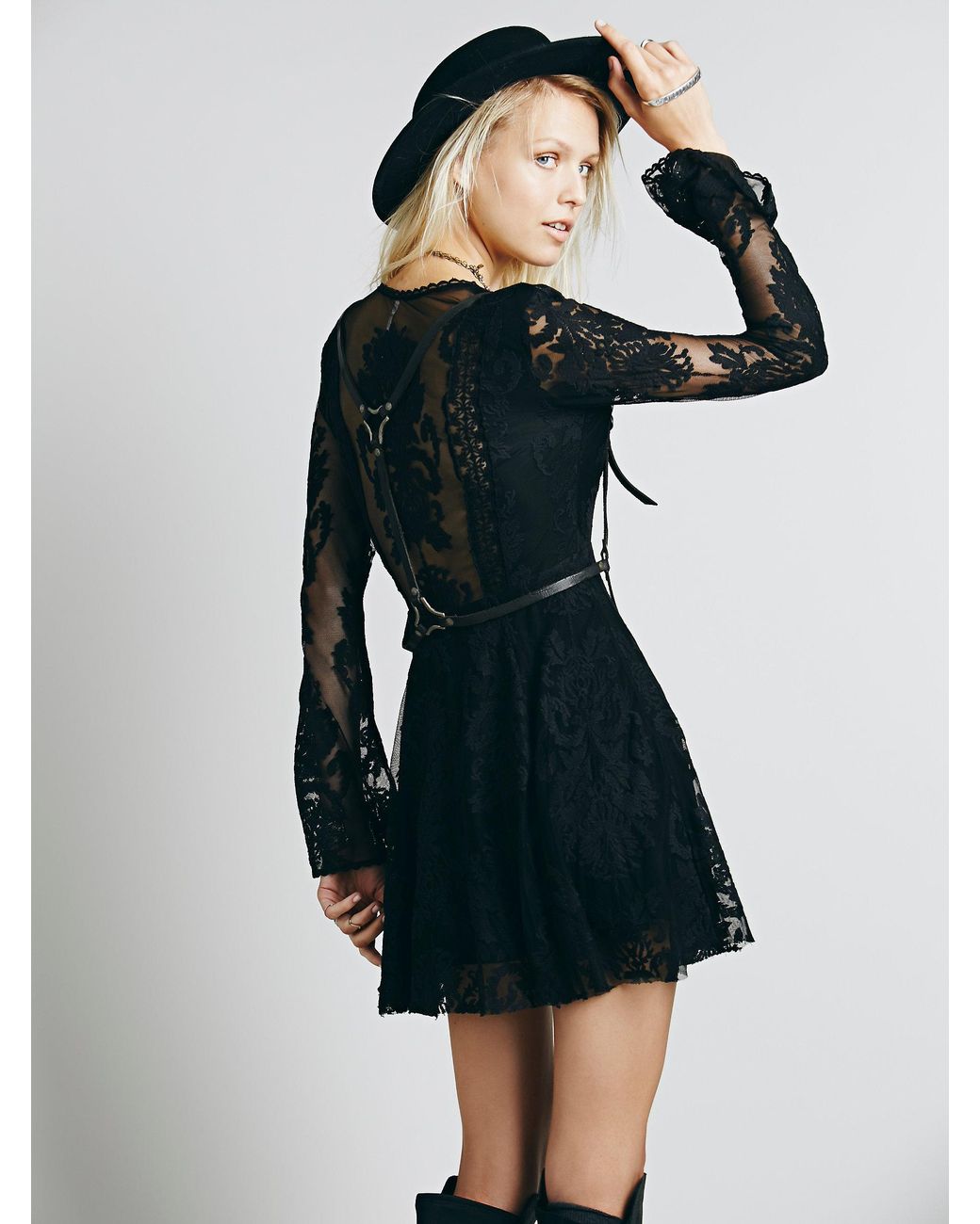 free people black lace dress