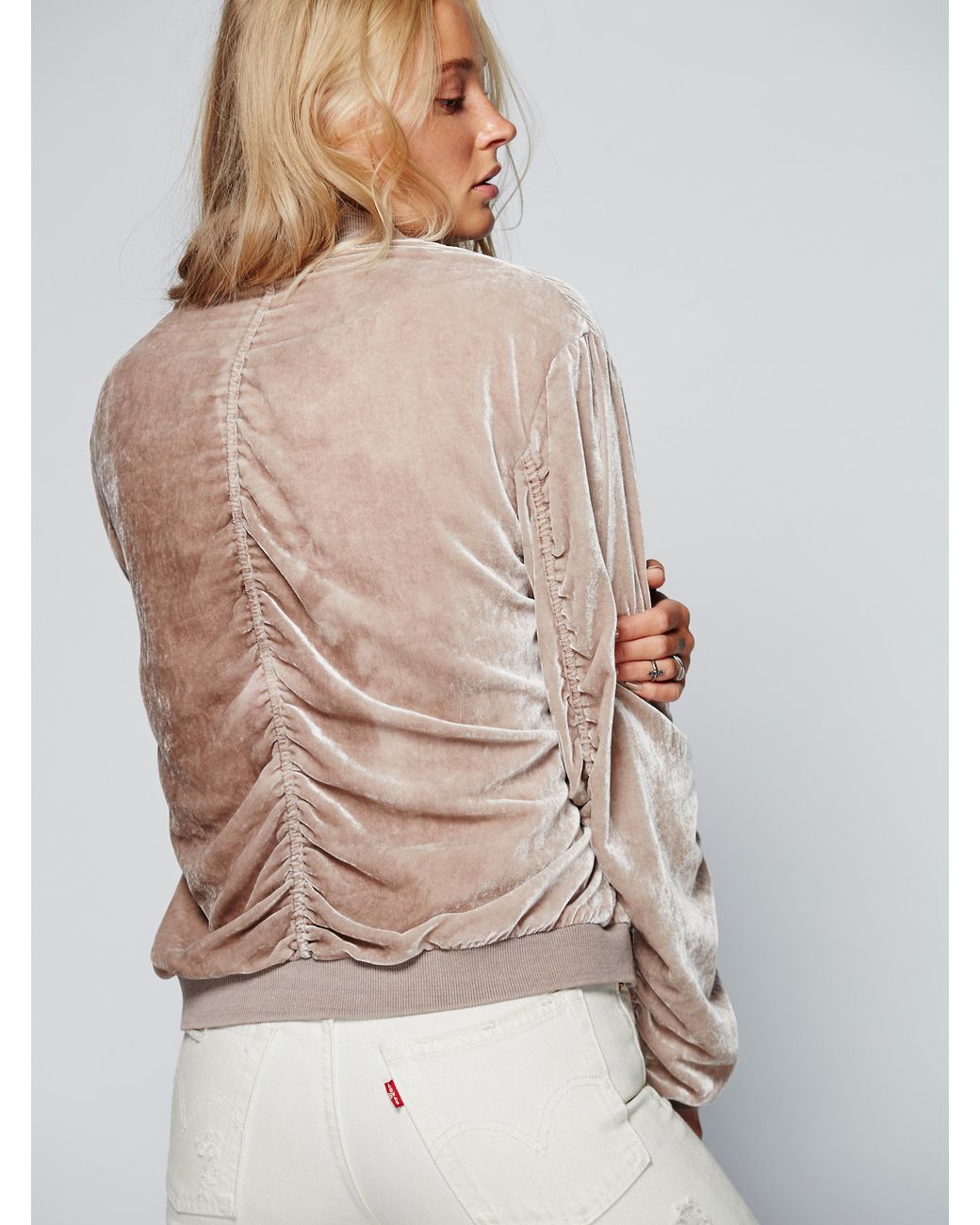 Free people velvet bomber hotsell jacket