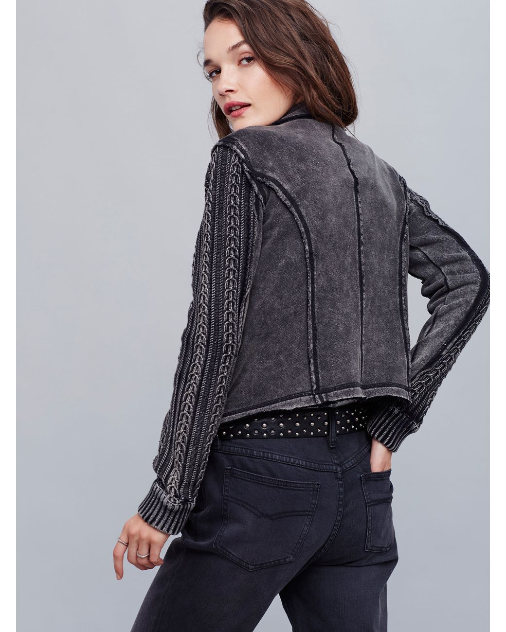 Moto jacket outlet sweater