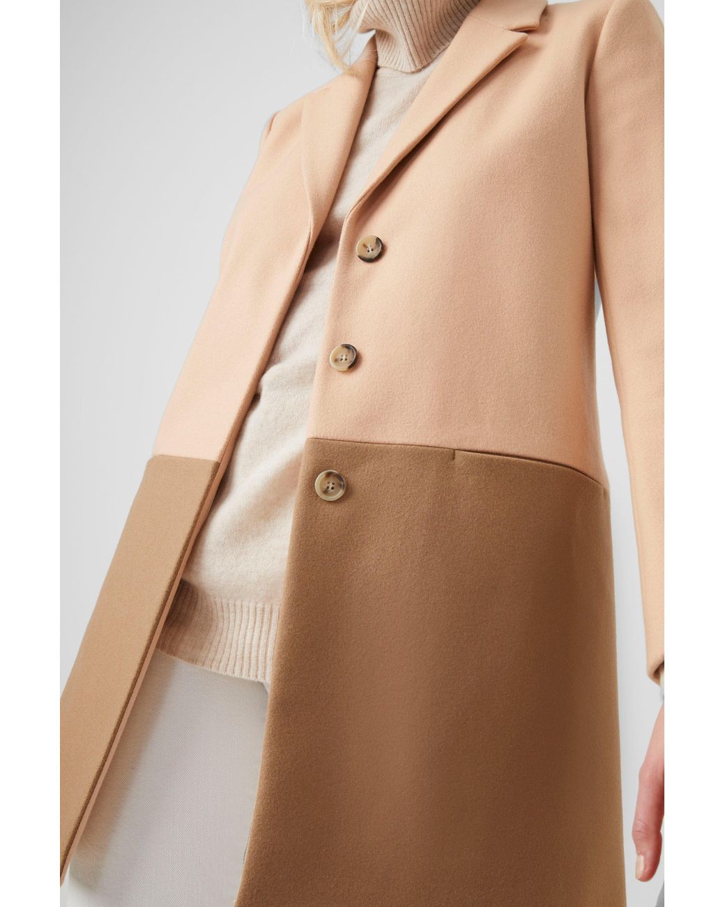 french connection platform felt wool coat