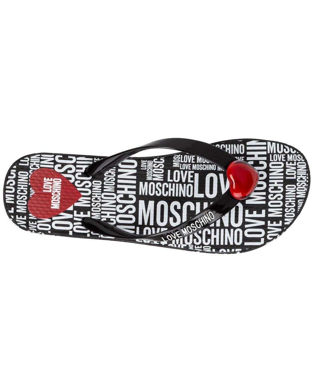 Love Moschino Flip Flops Sandals in Black | Lyst