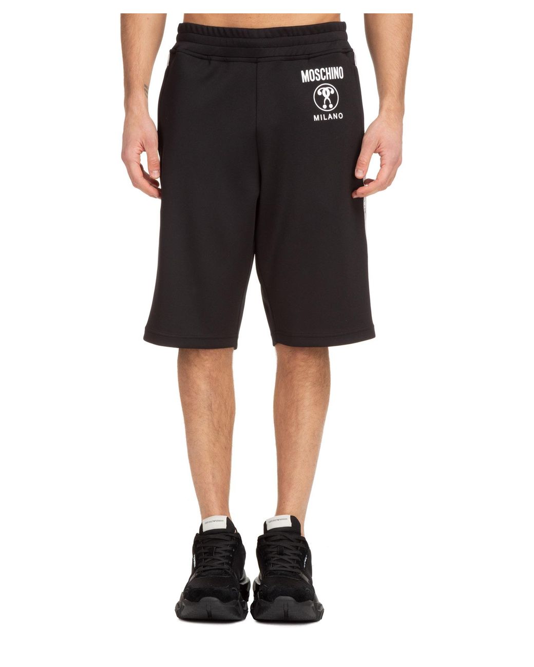 Black Farfetch Men Clothing Shorts Bermudas Double Question Mark bermuda shorts 