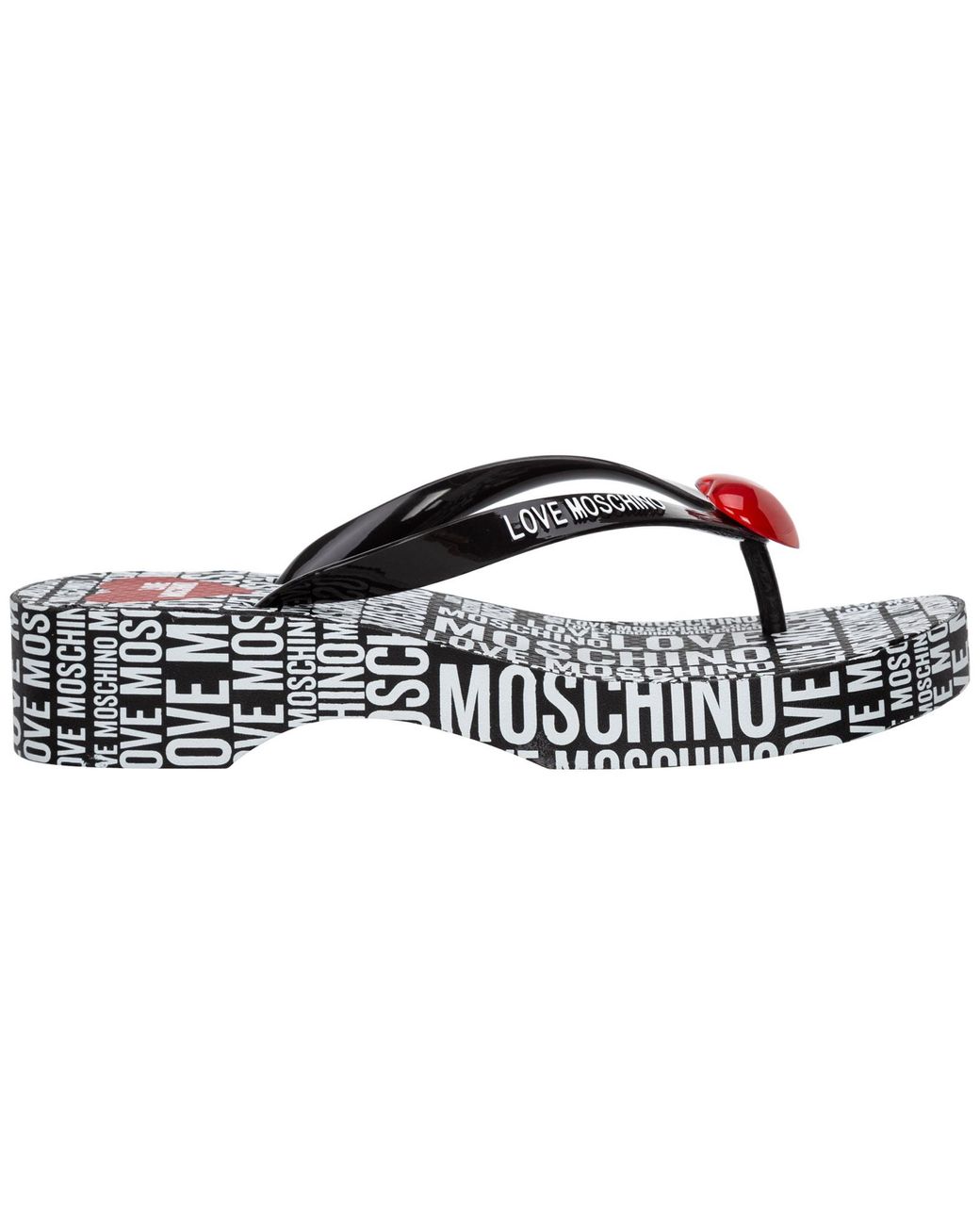 Love Moschino Flip Flops Sandals in Black | Lyst