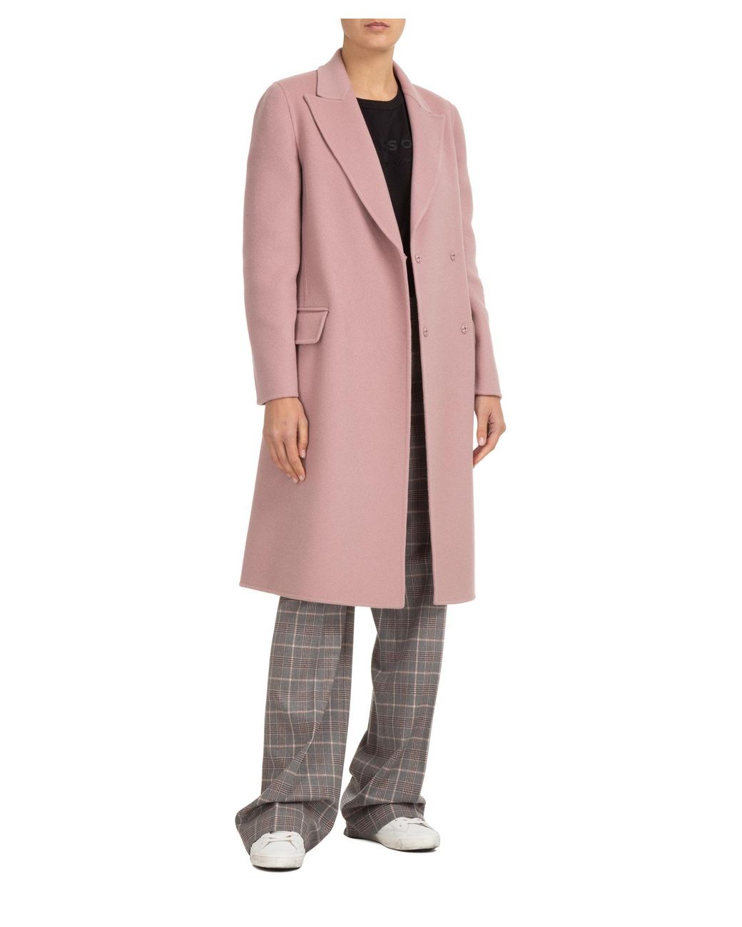Alberta Ferretti Wool Coat in Pink - Save 16% | Lyst