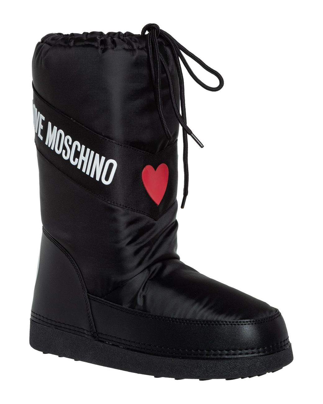 Love Moschino Women's Black Peace & Love Snow Boots