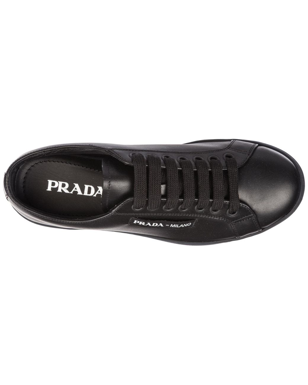 Prada Shoes Leather Trainers Sneakers in Nero (Black) for Men - Lyst
